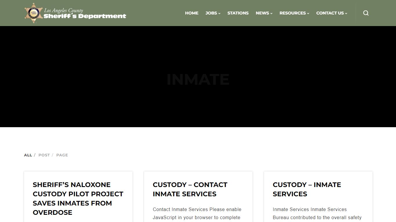 inmate - Los Angeles County Sheriff's Department